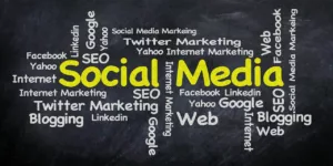 social media marketing world cloud internet word
