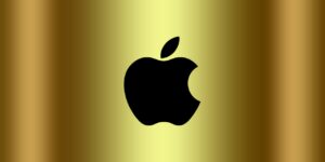 apple logo logo apple golden background wallpaper