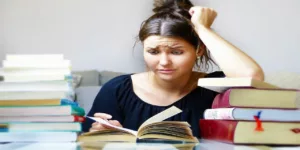books woman girl young people study learn stress
