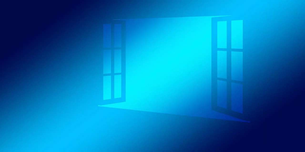 open window blue overlay