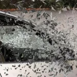 car accident broken glass splatter glass broken