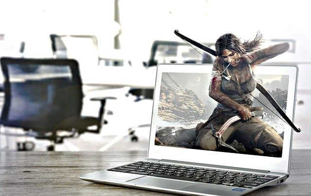 tomb raider laptop office survival realistic 3d