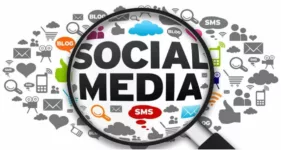 social media magnifying glass social media icons