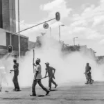 smoke street protest violence south africa