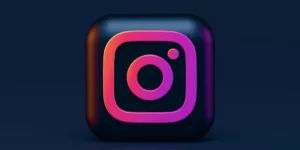 Instagram Dark Mode 3D icon concept