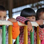 Schoolchildren Burmese School Burma Myanmar