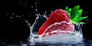 water and strawberry