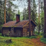 Log Cabin Cottage House Home Finland Landscape