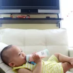 Drinking Milk Bottle Milk Kid Son Relaxing Relax