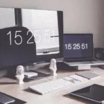 Home Office Computer Desk Display Iphone Keyboard